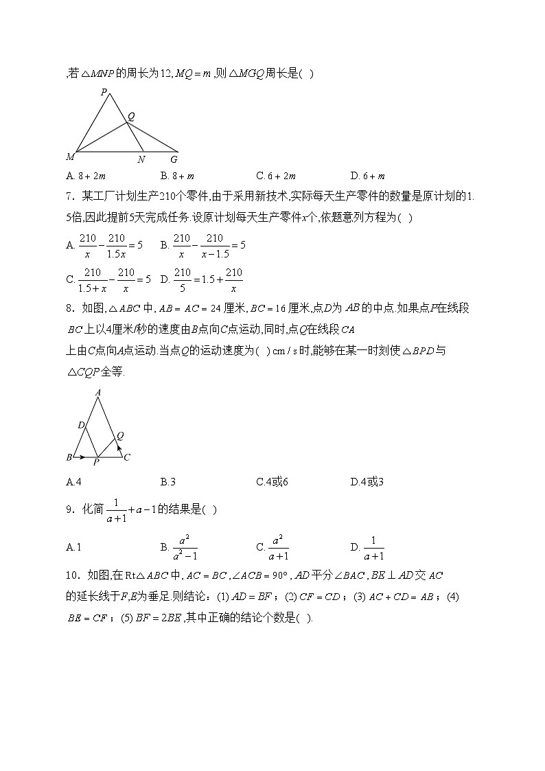湖南省岳阳市湘阴县城南区各校联考2024-2025学年八年级上学期11月期中考试数学试卷(含答案)第2页