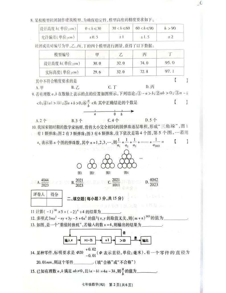 数学试卷第2页