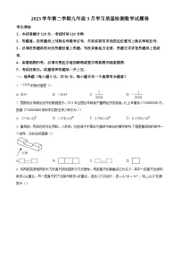 浙江省杭州市西湖区保俶塔实验学校2023-2024学年九年级下学期3月月考数学试题