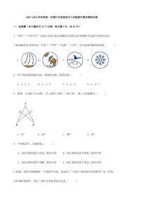 2023-2024学年度第一学期江苏省南京市八年级期中数学模拟试卷（含答案）