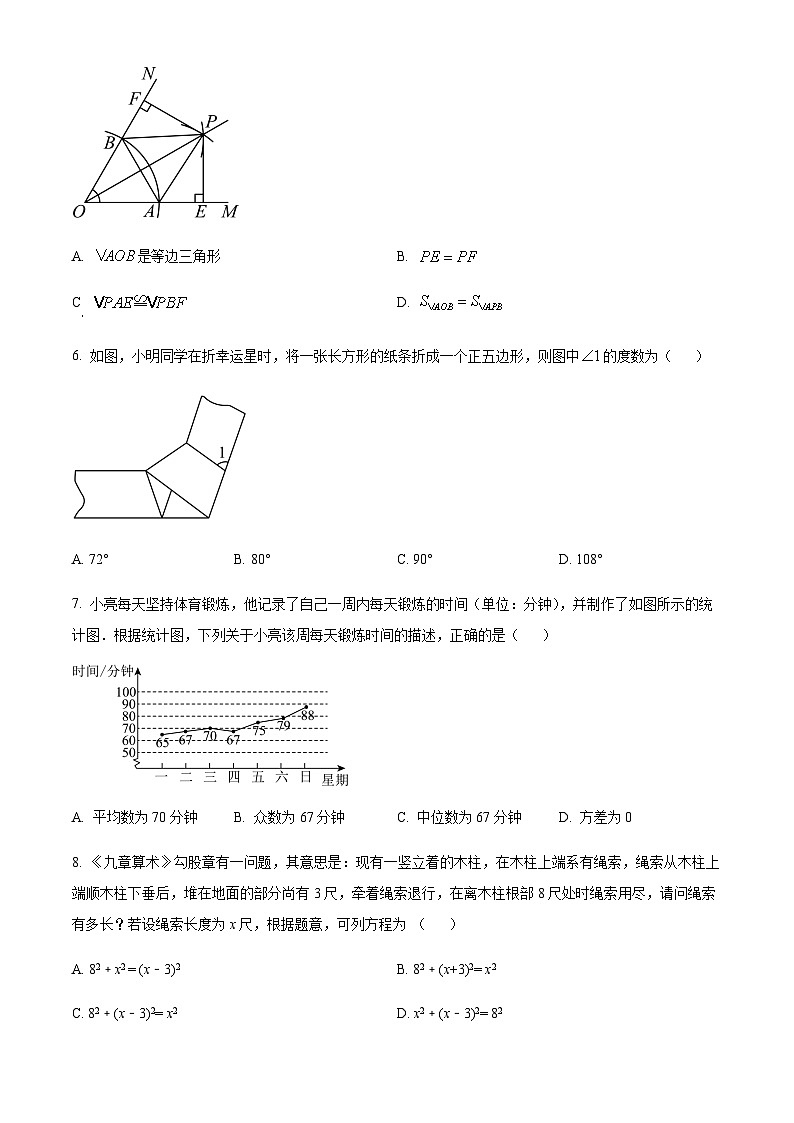 精品解析:福建省泉州实验中学2023-2024学年九年级下学期期中数学试题(原卷版)第2页
