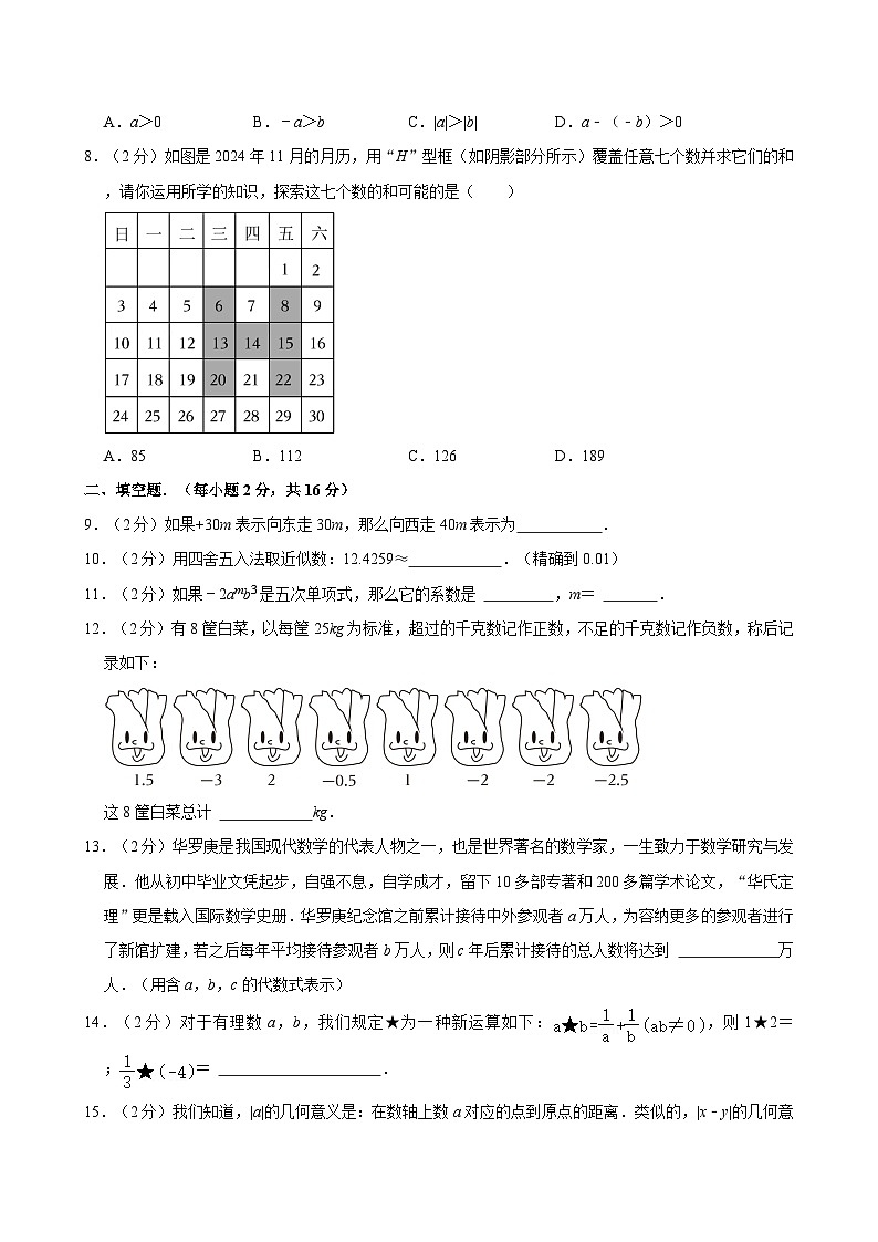 2024-2025学年北京十五中七年级(上)期中数学试卷 含详解第2页