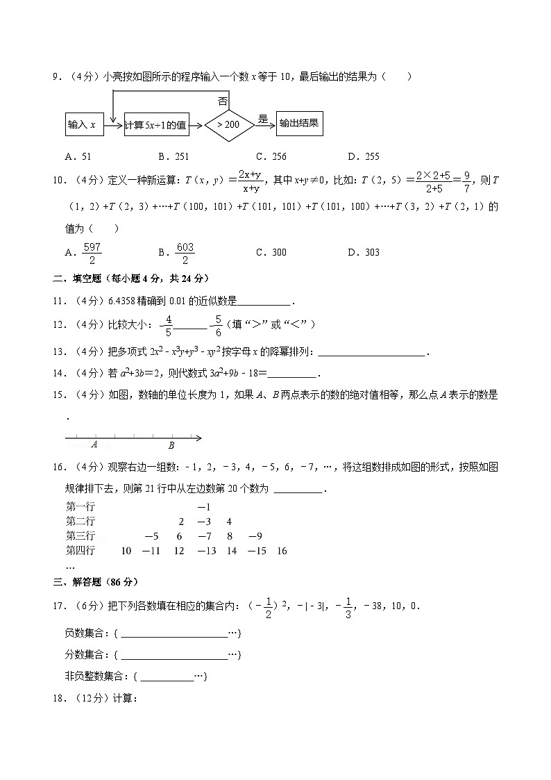 2024-2025学年福建省泉州市永春五中片区七年级(上)期中数学试卷  含详解第2页