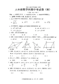 广东省汕头市潮阳区部分学校2023--2024学年八年级下学期期中考试数学试卷