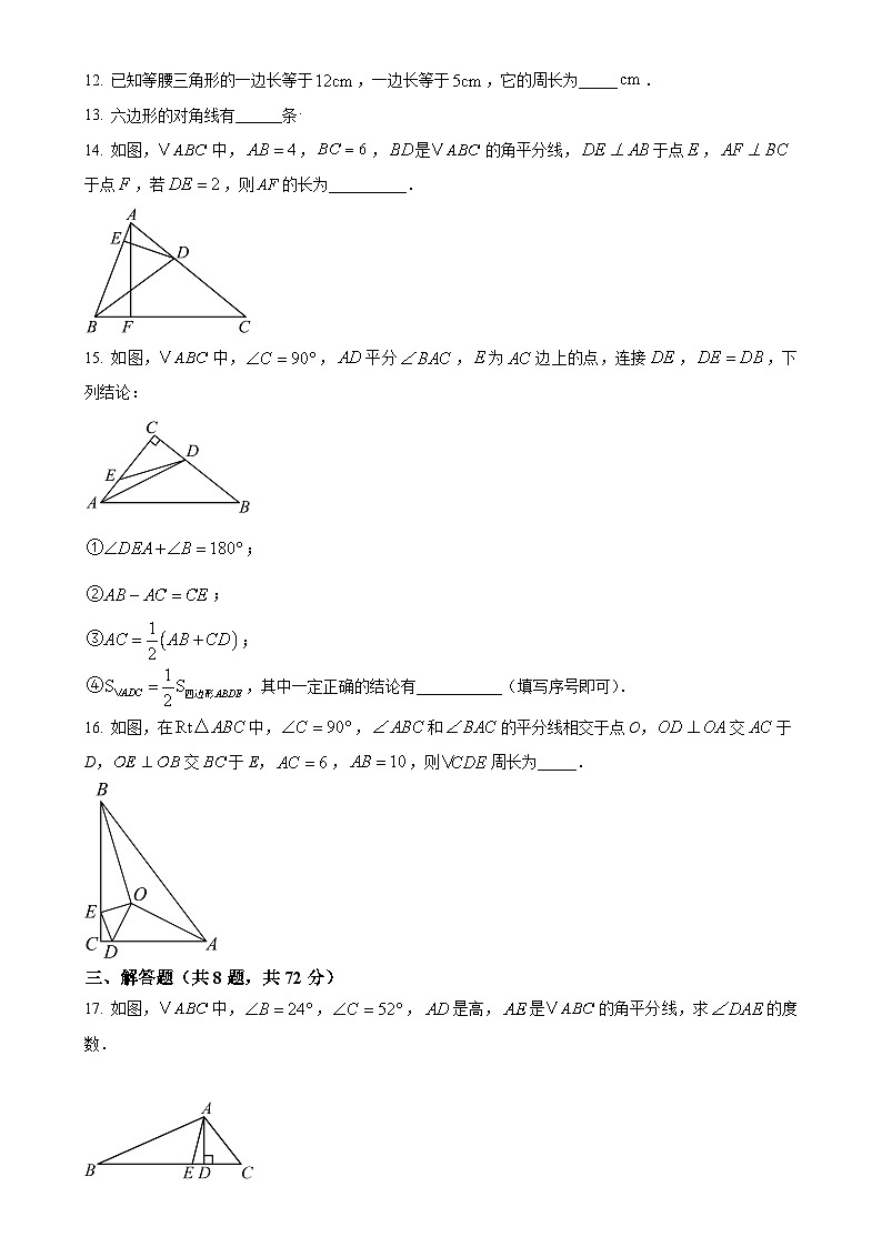 湖北省武汉市洪山区英格中学2024-2025学年八年级上学期10月考数学试卷(原卷版)-A4第3页
