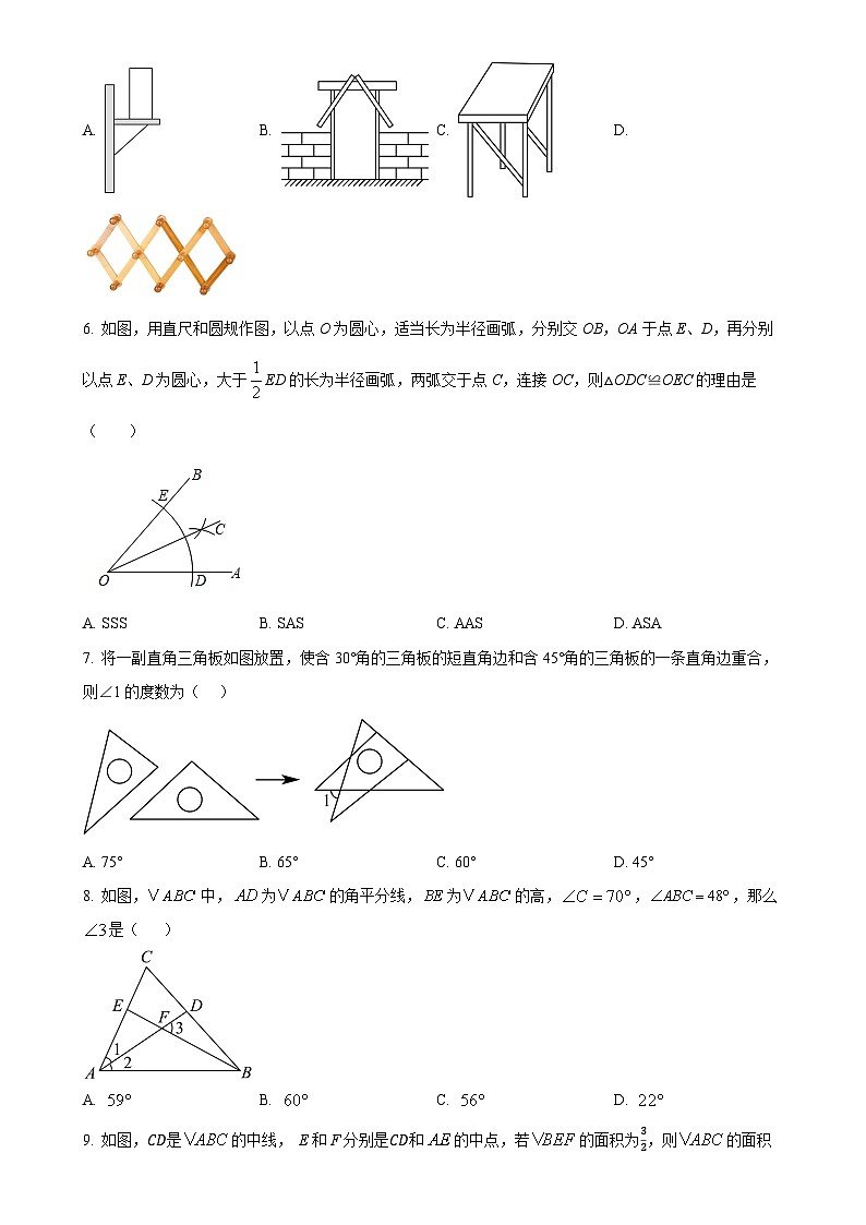 广东省阳江职业技术学院附属实验学校2024-2025学年八年级上学期第一次月考数学试题(原卷版)-A4第2页