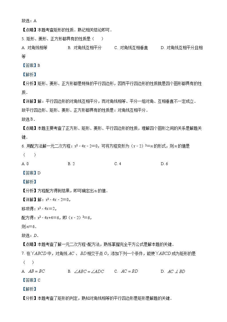 北师大版2024-2025学年九年级数学上册月考综合练习(解析版)-A4第3页