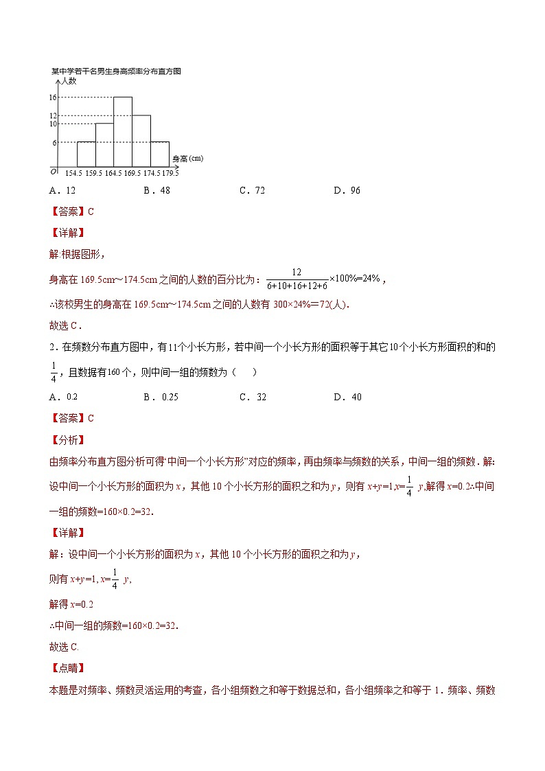 人教版数学七下同步变式练习课时10.2 直方图(解析版)第2页