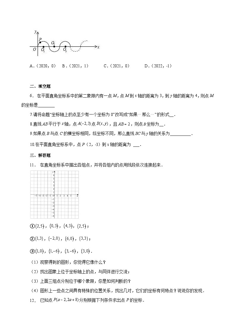 人教版数学七年级下册同步课时练习7.1.2 平面直角坐标系(原卷版)第2页
