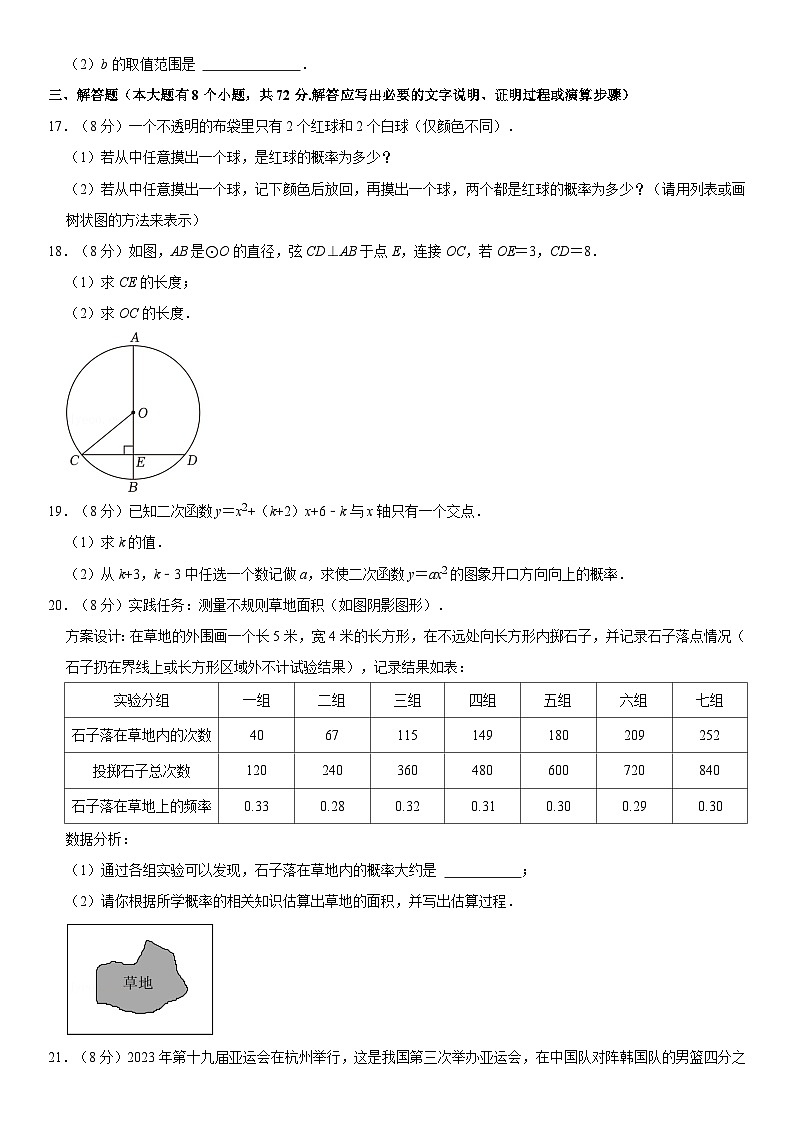 2024-2025学年浙江省温州市苍南县星海学校九年级(上)第二次月考数学试卷(含详解)第3页