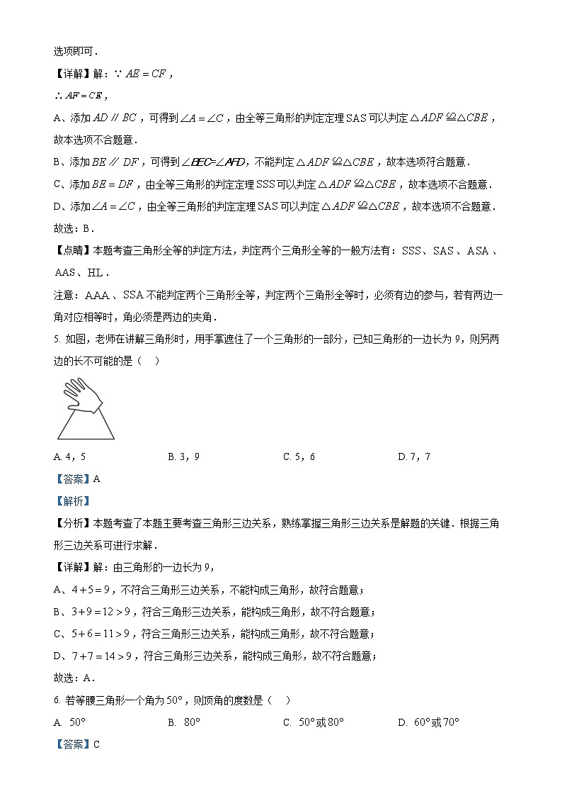 湖南省长沙市湖南师大附中教育集团2024-2025学年八年级上学期期中考试数学试题 (解析版)-A4第3页