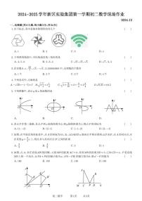 江苏省苏州市高新区实验学校2024-2025学年八年级上学期12月月考数学试卷