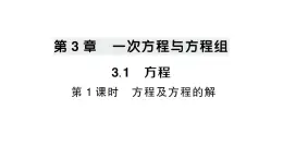 初中数学新沪科版七年级上册3.1第1课时 方程及方程的解课堂作业课件2024秋