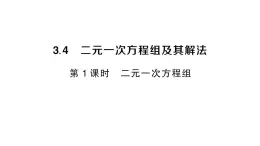 初中数学新沪科版七年级上册3.4第1课时 二元一次方程组课堂作业课件2024秋