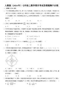 人教版（2024年）七年级上数学期末考试易错题集中训练 （含答案）