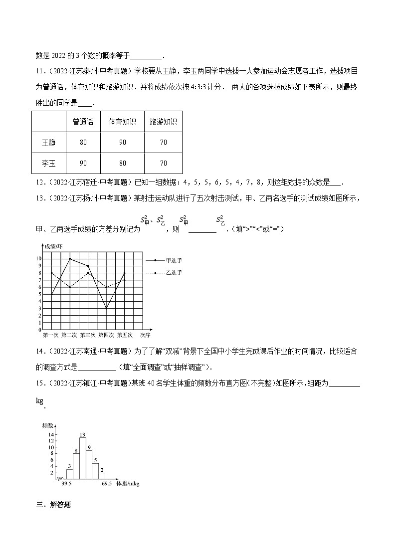 (江苏专用)中考数学真题分项汇编专题11统计(共27题)(原卷版)第3页