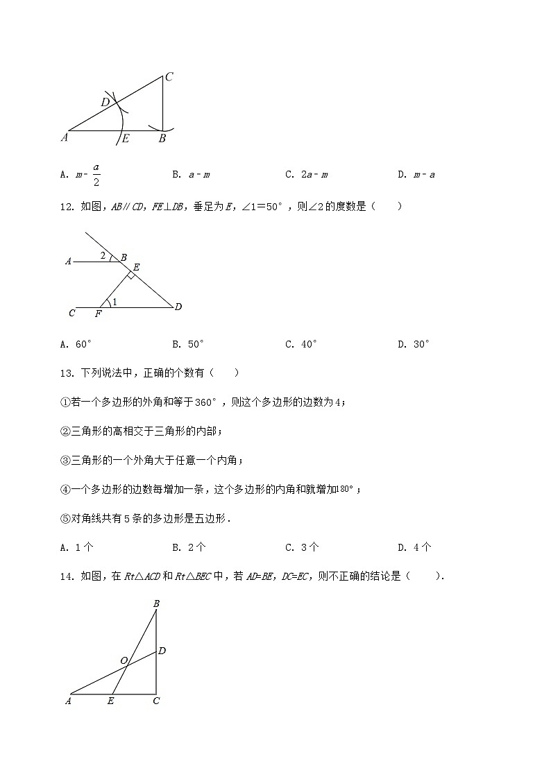 河北省柏乡县2024-2025学年八年级(上)数学期末模拟测试(含答案及详解)第3页