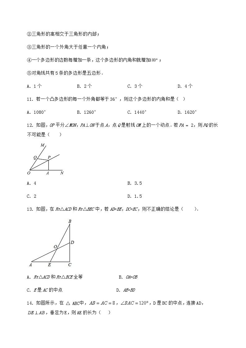 河北省大城县2022-2023学年八年级(上)数学期末模拟测试(含答案及详解)第3页