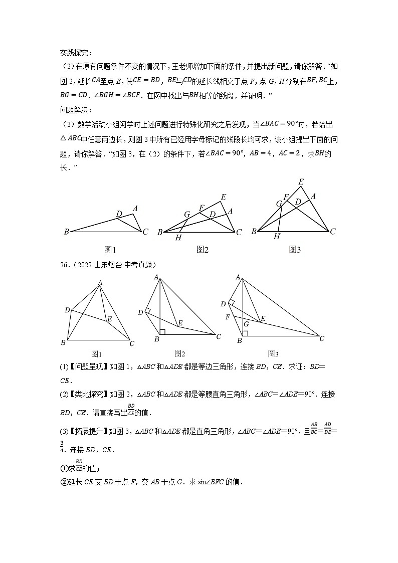 中考数学二轮复习压轴题培优训练专题24以三角形为载体的几何综合问题(原卷版)第3页