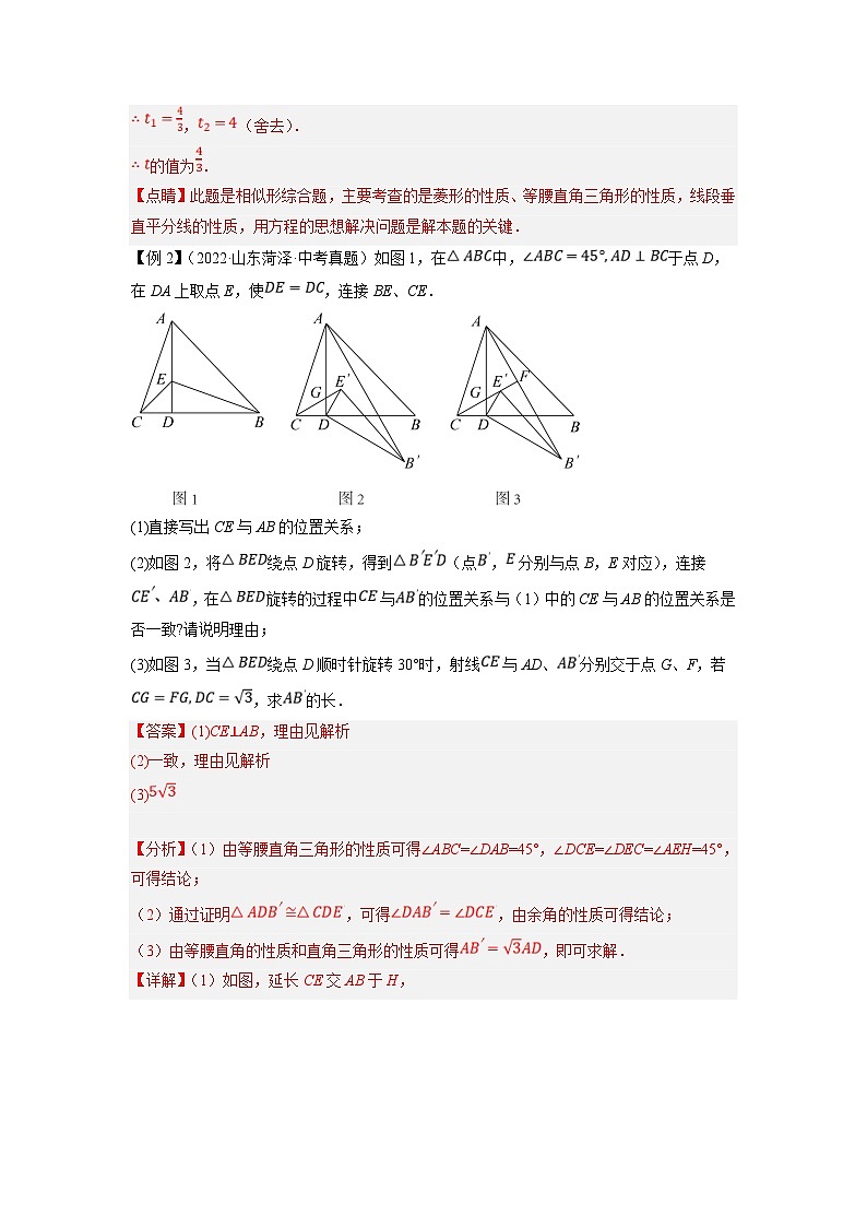 中考数学二轮复习压轴题培优训练专题24以三角形为载体的几何综合问题(解析版)第3页
