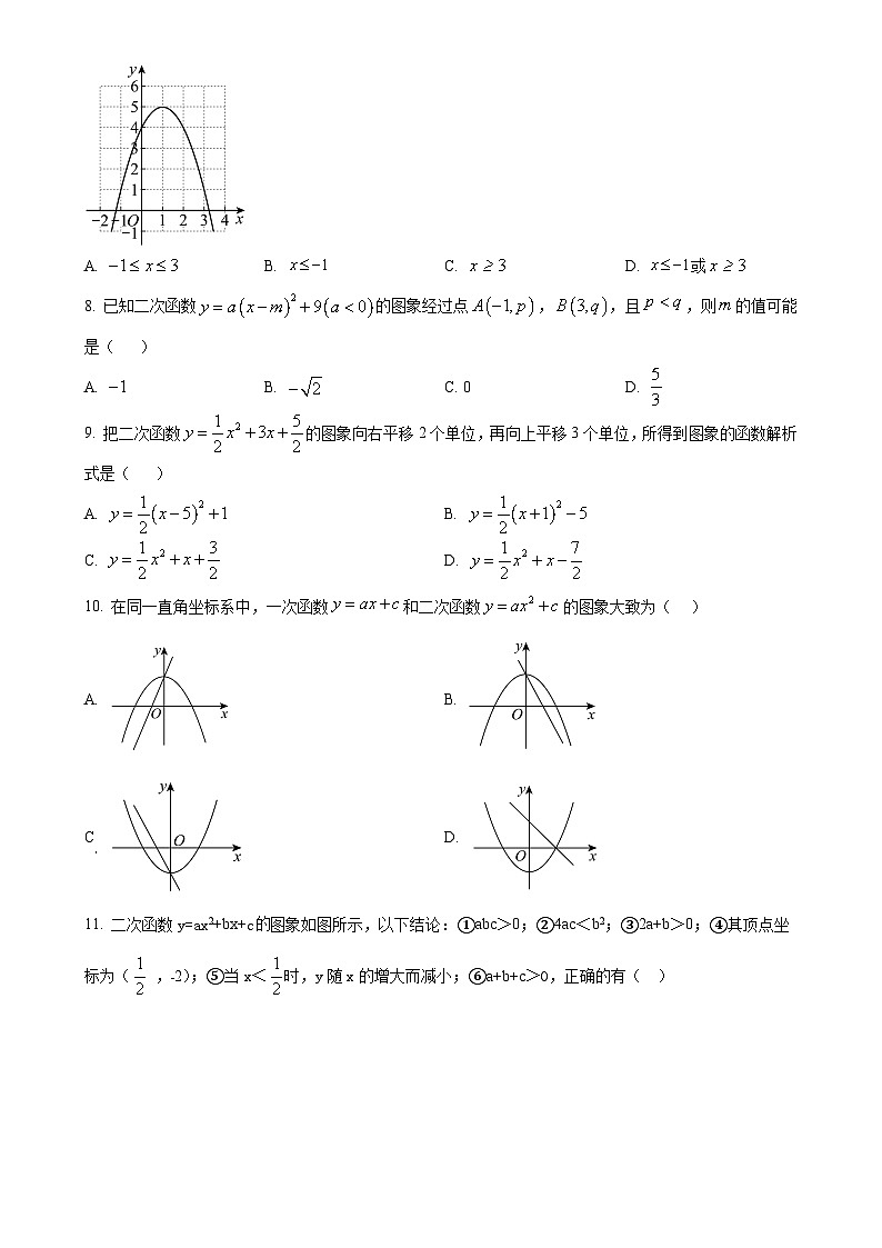 山东省德州市三校联考2024-2025学年九年级上学期第一次月考数学试题 (原卷版)-A4第2页