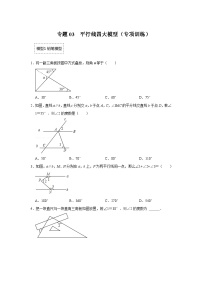中考数学二轮培优训练专题03 平行线四大模型(专项训练)(2份,原卷版+解析版)