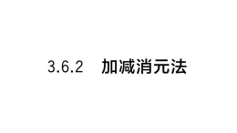 初中数学新湘教版七年级上册3.6.2 加减消元法课堂作业课件2024秋