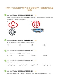 广东省广州天河区2023-2024学年八年级上学期期末数学试卷（含答案)
