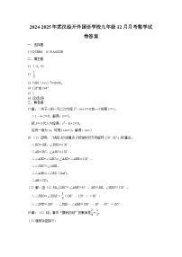 湖北省武汉市武汉经开外国语学校2024-2025学年九年级上学期12月月考数学试题