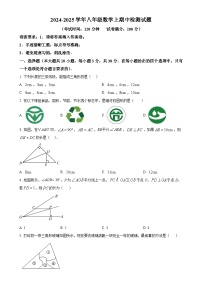 山东省济宁市兖州区第十八中学等联盟校2024-2025学年八年级上学期11月期中数学试题（原卷版）-A4