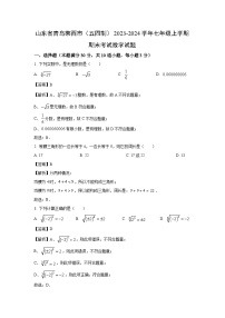 山东省青岛莱西市(五四制)2023-2024学年七年级(上)期末考试数学试卷(解析版)