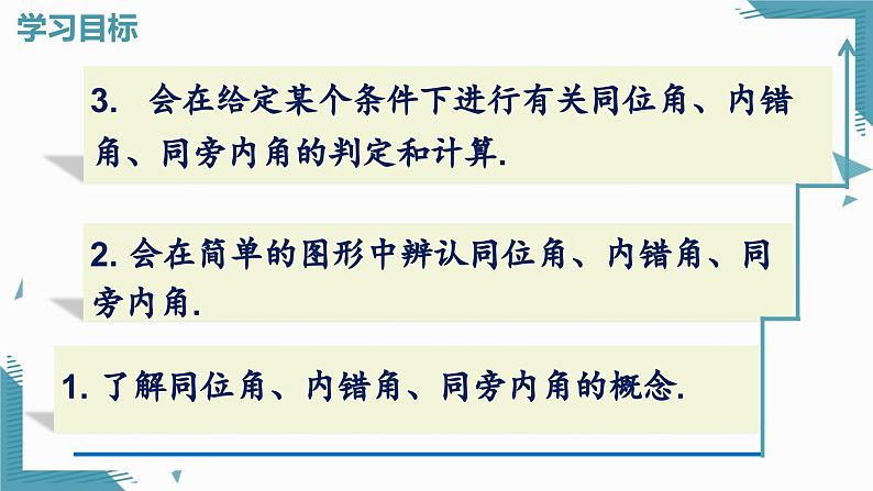 人教版初中数学 七年级下册7.1.3 两条直线被第三条直线所截 课件第2页