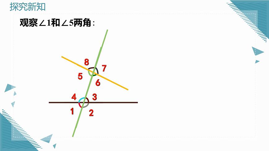 人教版初中數(shù)學  七年級下冊7.1.3 兩條直線被第三條直線所截  課件第7頁
