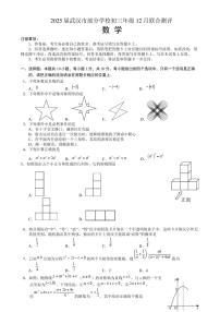 湖北武汉部分学校2024年九年级上学期12月联考数学试卷+答案