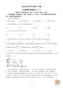 广东省2024-2025学年上学期八年级12月数学第三次月测试卷+答案