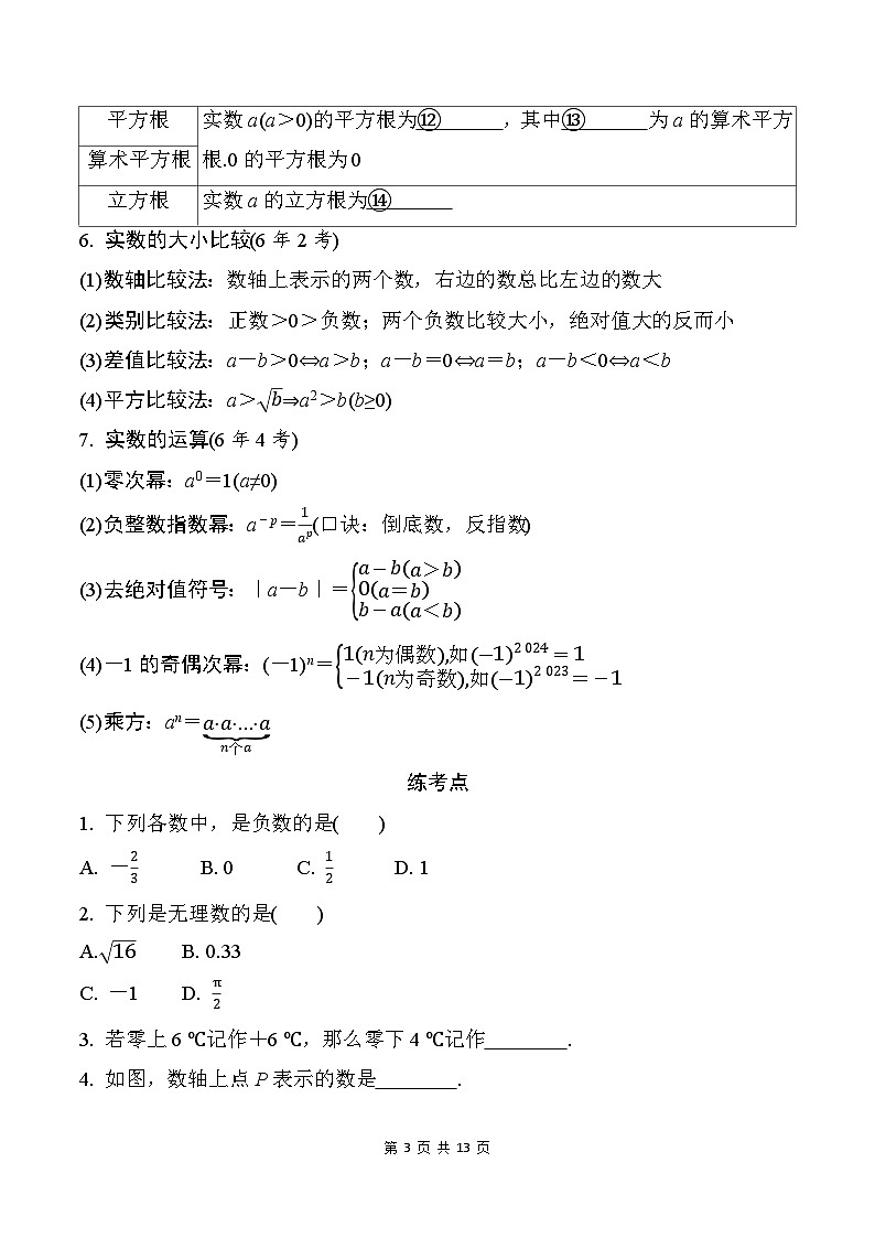 2025年中考数学一轮总复习精讲精练 微专题01 实 数第3页