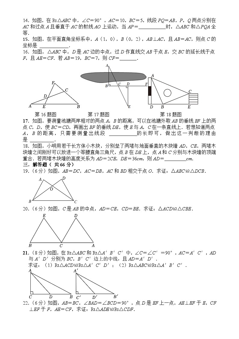 2.5++全等三角形++专项测试卷A+2024—-2025学年+湘教版八年级数学上册-A4第3页