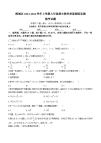福建省泉州市鲤城区2024届九年级上学期期末考试数学试卷(含答案)