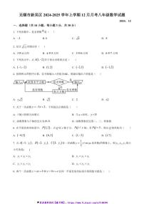 2024～2025学年江苏省无锡市新吴区12月月考八年级(上)数学试卷(含答案)