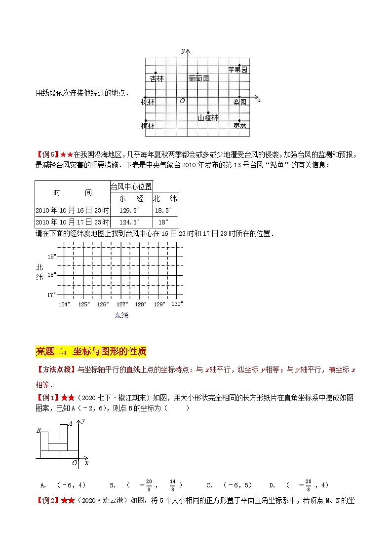 苏科版数学八上同步讲练专题5.2 平面直角坐标系(原卷版)第3页