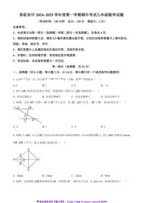 2024_2025学年陕西省咸阳市彩虹学校九年级(上)期中数学试卷(含答案)