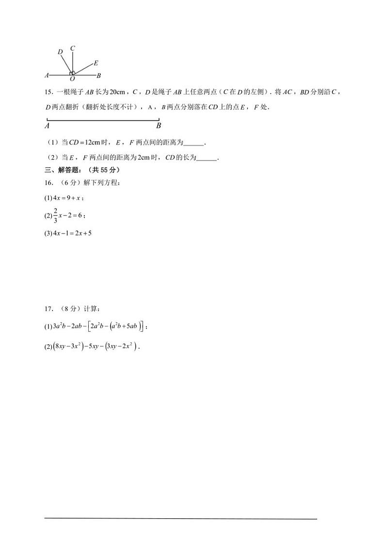 2024~2025北师大版七年级(上)数学期末检测模拟卷试卷(解析版+原题版)第3页
