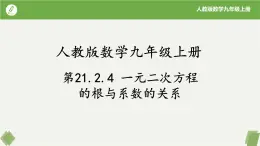 人教版数学九年级上册同步课件21.2.4一元二次方程的根与系数的关系