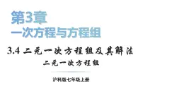 初中数学新沪科版七年级上册3.4第1课时 二元一次方程组教学课件2024秋