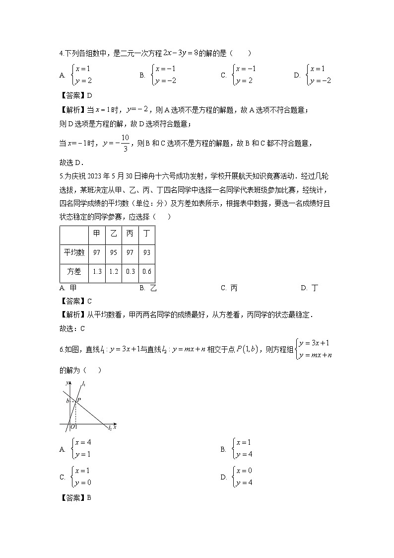 福建省三明市大田县2023-2024学年八年级(上)期末数学试卷(解析版)第2页