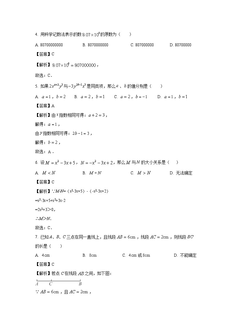 湖南省邵阳市邵东市2023-2024学年七年级(上)期末数学试卷(解析版)第2页