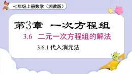 湘教版2024）七年级数学上册同步3.6.1  代入消元法 课件+教案