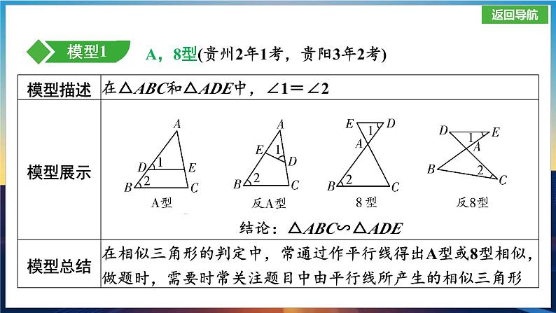 微技巧 相似三角形模型.课件. 2025年贵州省九年级中考数学一轮复习第2页