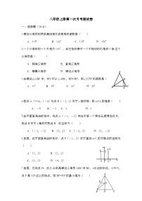 2024-2025学年人教版数学八年级上册第一次月考测试卷