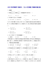 2025年中考数学二轮复习:二元一次方程组 专题练习题汇编(含答案解析)
